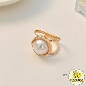 MaxPlus Elegant Pearl Floral Scarf Ring Clip Camellia Flower Scarf Buckle for Women Scarf Lady Girls