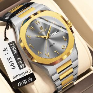 POEDAGAR luxury watch for mens waterproof fashion stainless steel calendar casual wristwatch