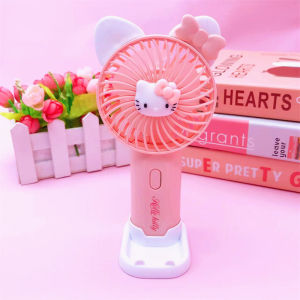 Sanrio Hello Kitty Kuromi Mini Fan Cinnamoroll Melody Small Fan Handheld Portable High Wind Rechargeable Fan Birthday Gifts