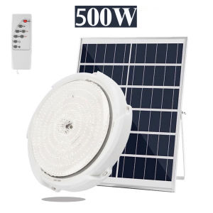 Solar Ceiling Light 500W Indoor Solar Lights with Solar Panel Original LED White Lamp Waterproof IP67 Surport COD