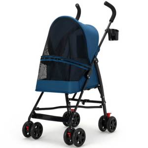 ⭐️【มีในสต๊อก+คลังสินค้าท้องถิ่น】⭐รถเข็นสัตว์เลี้ยงแบบพับได้สำหรับแมวและสุนัขขนาดเล็ก-กระเป๋าเดินทางน้ำหนักเบาพร้อมหลังคาตาข่ายและตะกร้าใส่ของระบายอากาศเหมาะสำหรับการเดินทางกลางแจ้งสำหรับตุ๊กตาเท็ดดี้/ ลูกสุนัข