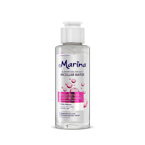 Marina Micellar Water with Extra Aloe Vera dan Vitamin C Makeup Remover Brightening & Refreshing Pink | Purifying & Softening Blue 90ml