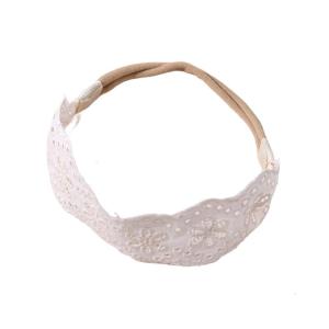 Thanh lịch Trắng ren băng đô cho bé thêu thủ công mềm vải thoáng khí băng đô đạo cụ cho trẻ sơ sinh trẻ mới tập đi