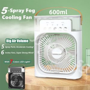 Mini air cooler air cond Portable Fan USB Be Timed Humidifier Purifier Mist 7 Colors LED Light cooling fan