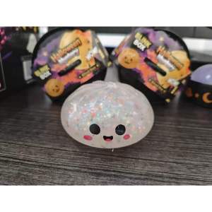 Halloween Squishy Bun Blind Spooky Eyeball Pumpkin Ghost Slow Rising Stress Relief Toy with Steamer Base Cute Horror Squeeze Fidget Toy for Halloween Party Gift Collection