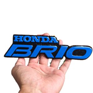 EMBLEM MOBIL BRIO VARIASI MOBIL HONDA DENGAN HURUF TIMBUL 3D BAHAN FIBERGLASS