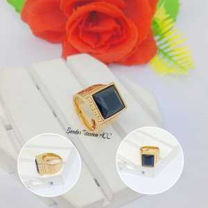 CINCIN COWO TITANIUM DESAIN KOTAK UKIR COLLOR FASHION ANTI KARAT DAN ANTI LUNTUR (COD)