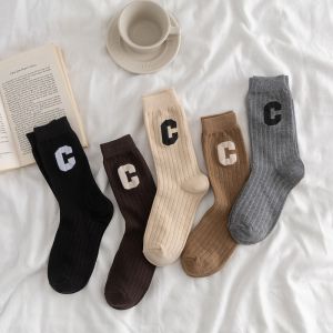 [FREESHIP] Tất Cổ Cao Vớ Cổ Cao Nữ Họa Tiết Chữ C Nhiều Màu Phong Cách Mới Vải Cotton Mềm Mịn Co Giãn Thời Trang