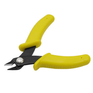 Yellow Mini  Wire Flush Sharp Nose Pliers  3.5 Inch Micro Diagonal Cutting Pliers Wires Insulating Rubber Handle
