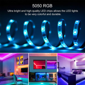 USB 5M LED Strip Light RGB Color Changing LED Light SMD 5050 LED Strips Lamps With 44KEY IR Remote Control Room TV Backlight Decoration Party Full Set