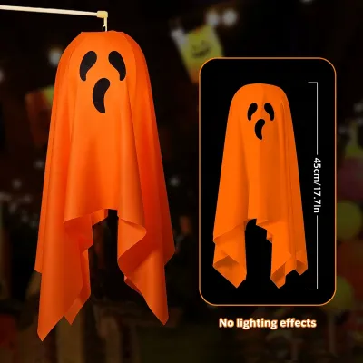 【Happy Time】LED Glowing Ghost Halloween Lights Outdoor Hanging Spooky Decorations for Haunted House Garden Party Holiday Setup Decor Easy to hang Reusable DIY Halloween Yard Decor LED Ghost