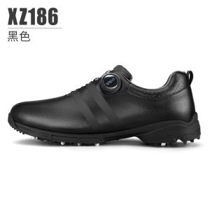 AUPGM Mens golf shoes waterproof anti-slip with rotating buckle black athletic sneakers direct from the manufacturer