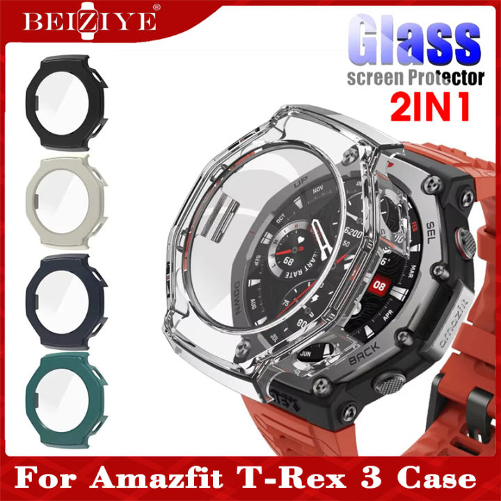 Hard Edge Shell Glass Screen Protector Film Smartwatch Frame Case For  Amazfit T Rex Smart Watch Trex3 Protective Bumper Cover Lazada PH