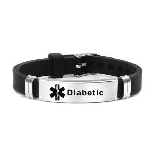 Alert Type 2 Diabetes Star of Life Silicone Bracelet Wristband