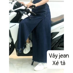 váy chống nắng lᴏại 1 Եà chất liệu JEAN mềm co giãn có thêu hoa văn