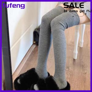 fufeng 1 đôi vớ nữ cao nhiệt dày ấm áp mùa đông Mới Vớ đùi màu trơn mềm mại giản dị vớ tuyết nhà Vớ đầu gối sàn