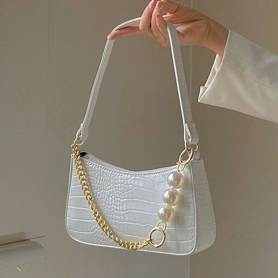 White croc shoulder on sale bag