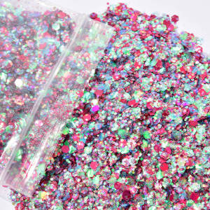 1Pack/50g Nail Holo Mermaid Glitter Flakes Paillette Mix Chrom Powder For Nail Art Glitter Sequins UV Gel Polish Manicure MD## h260819