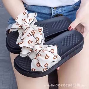 Thick-Soled Bowknot Sandals For Women Suitable For Outdoor Wear Non-Slip Popular On Douyin And Xiaohongshu Comfortable And Versatile