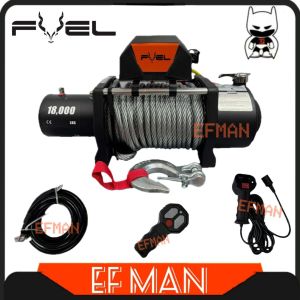 FUEL TRUCK WINCH 18000LBS 8165KG IRON STEEL CABLE 12V WIRELESS REMOTE CONTROL SYNECTIC 4X4 HILUX NAVARA RANGER DMAX