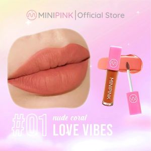 【ARK】MINIPINK Matte Lipstik Lembut Tahan Lama Pelembab Pigmentasi Tinggi 8 Colors Iconic Lip Cream MP011