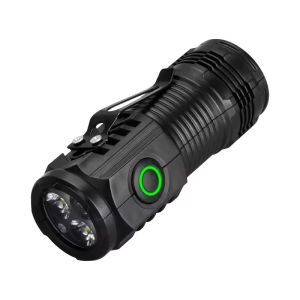 Portable Mini LED Flashlight 3LED Ultra Strong Light Flash Light USB Rechargeable Built-in Battery