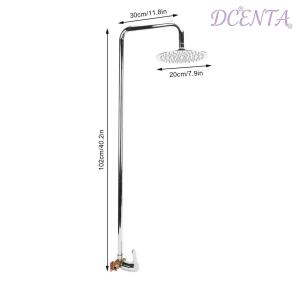 DCENTA Outdoor Shower Kit 304 Stainless Steel Rainfall Shower Head Outdoor Shower Fixture with Single Handle for Backyard Electroplated