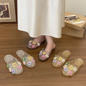 [Free Shipping] Little Red Book crystal shoe decoration flower accessories crystal sandals shoe flowers slippers Korean jelly shoes clogs