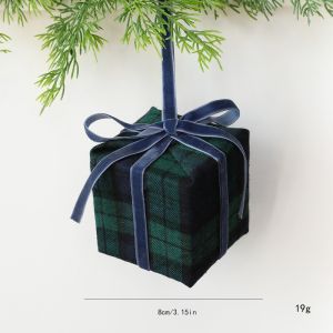 MAOMEI Kẻ sọc Đồ trang trí treo trên cây thông Noel. Nhung Mút Túi quà Giáng sinh Quà Giáng Sinh Vải Đồ trang trí Giáng sinh Giáng sinh
