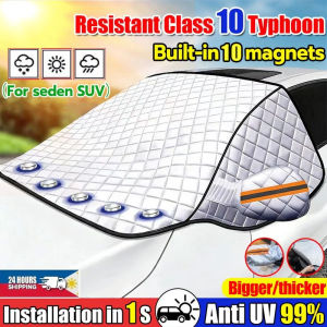 ⭐Upgraded Thicken⭐Car Windshield Cover With 10 Large Magnets Universal Window Anti UV 99% Sun Heat Insulation