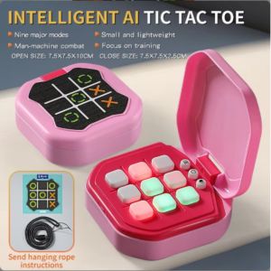 SKISOPGO Electric Tic-Tac-Toe Board Game Handheld Puzzle Chessboard Game Memory Training Toy for Kids