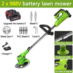 ⚡️Efficient weed control⚡️ Lawn Mower 588VF Mesin Rumput Grass Trimmer Cordless Grass Trimmer Electric Pemotong Rumput Mesin Rumput Bateri Clear the weeds 割草機 Maximum power 1880W