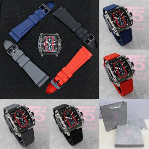 Jam tangan pria T5 Special Edition Gift Set Watches 4 Colour Combination (Straps and Dial) T5 H 4032G Original Translucent Case