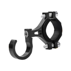 OKL9 1Pcs Aluminum Alloy Handlebar Hook Angle Adjustable No Drill Mount Hook Hanger Holder Black Base Luggage Bag Holder for Scooter Bike Motorcycle E Bike