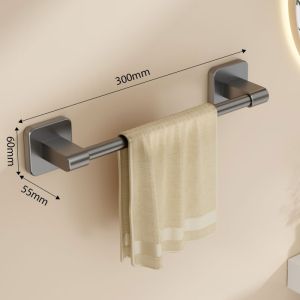 Gantungan handuk kamar mandi tanpa rak handuk Alumunium Towel Bar Anti Karat Serbaguna