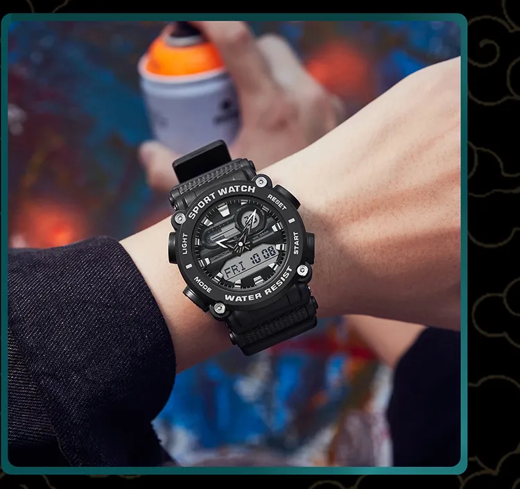 SANDA China-Chic Multi-function Sports Waterproof Men's Watch Luxury Quartz  Luminous Swimming Watch SD3139-9