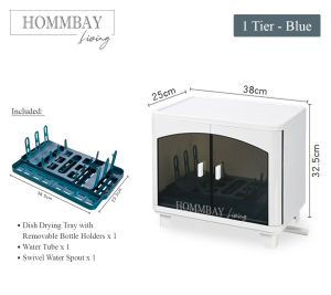 HOMMBAY Living Anti Dust Baby Milk Bottle Baby Items Storage Multi-Purpose 2 Tier Kitchen Storage Rack Kitchen Dish rack with Covers 1 Tier and 2 Tier Kitchen Organiser