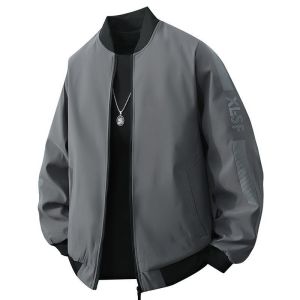 Men Jacket Spring Autumn Jacket Casual Loose Windbreaker Baseball Collar Handsome All-Match Outer Wear Mens Top Shirt