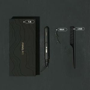 Riwa Curling Iron Mens Water Ripple Straight Curling Dual-use Electric Splint Perm Short Hair Straightener Negative Ion Fluffy Straight Clip Small Rewa Mens Curling Iron Straightener