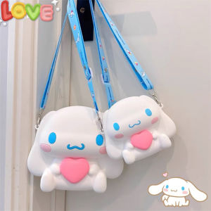 O-KAY Cinnamoroll Boneka Lucu tas selempang anak perempuan Bahan silikon Wanita Tahan Air tas Water Ressistant Rain
