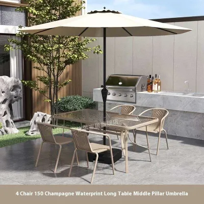 Patio Open Air Balcony Table And Chair Set Waterproof And Sunscreen Outdoor Table And Chair Set Garden With Umbrella