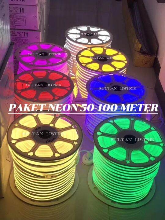 LAMPU NEON FLEX 50 &100 METER (1ROLL FULL) GRATIS SOKET /LAMPU NEON ...