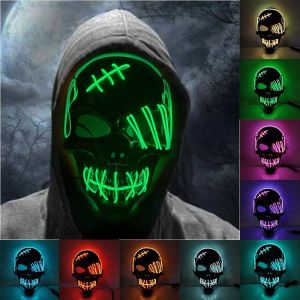YUCHEN Headwear Skull Glowing  PP Halloween Costume Props Fancy Cold Light Full Face  Decoration