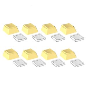 8pcs PBT Blank Keycap Set Cheey Profile PBT+PC 1U Keycaps for Mechanical Keyboards with Durability Classical Color