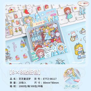 COD STICKER 1SET ISI 20 LEMBAR MOTIF LITTLE GIRL AND PUPPIES / DIY STICKER AESTHETIC KAWAII / STICKER DECORATION