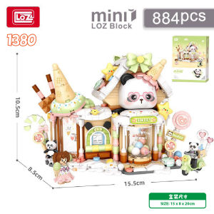 LOZ 1380 Panda Sweet House Mini Street View Building Block – Cute Sweet Dessert Shop Puzzle Brick Toy Gift *READY STOCK*