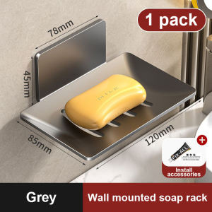 Wall Paste Bar Soap Rack Bathroom Soap Holder Hotel Home Stainless Steel Drillless
