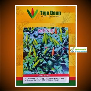 Benih Cabe Cabai Rawit Mesie Isi 10 Gram Cap Tiga Daun Tipe Tegak Super Pedas
