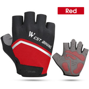 WEST BIKING Cycling Gloves Half Finger Anti-Slip Anti-sweat Bicycle Left-Right Hand Gloves Anti Shock MTB Road Bike Gloves Men Women Sports Gloves