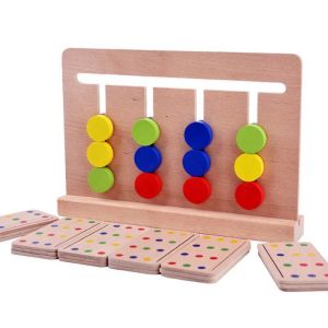 Wooden toy Four color game (Pattern copying) problem solving and critical thinking educational toy